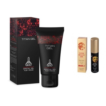 Set Titan Gel, pentru barbati, 50 ml + Spray pentru Ejaculare Precoce, Super Dragon 6000, 12ml Set Titan Gel, pentru barbati, 50 ml + Spray pentru Ejaculare Precoce, Super Dragon 6000, 12ml