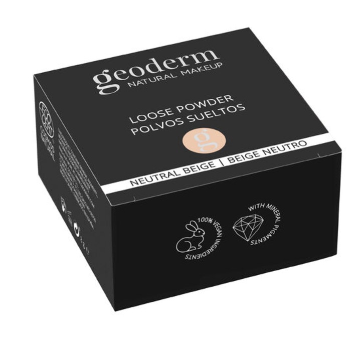 Pudra pentru fata, pulbere, BIO Geoderm nuanta NEUTRAL BEIGE, 8 gr.