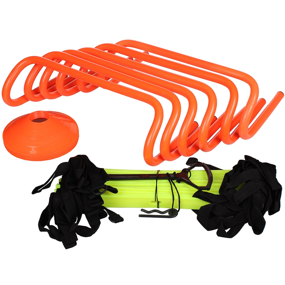 Kit antrenament Merco Economy, include obstacole, discuri, scarita si geanta