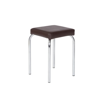 Set 4 scaune taburet MF Tutti, cadru cromat, PU, wenge Set 4 scaune taburet MF Tutti, cadru cromat, PU, wenge