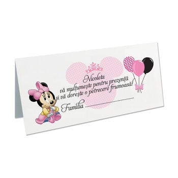 Plic bani Botez, Minnie, Carton, Alb Plic bani Botez, Minnie, Carton, Alb