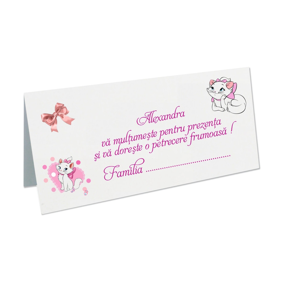 Plic bani Botez, Pisicile Aristrocate, Carton, Alb