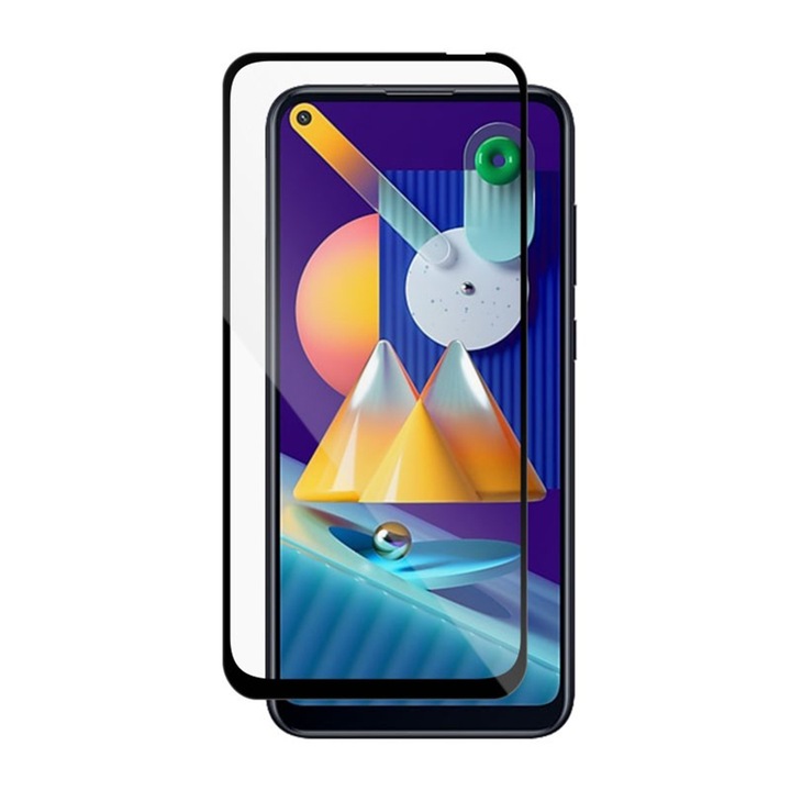 Folie Samsung Galaxy M11, Sticla Securizata Profesionala IAO Optim Full Cover (acopera tot ecranul), Full Glue(lipire completa), 9H, Neagra