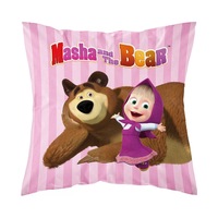 Fata perna, Masha si Ursul, roz cu dungi, 40x40 cm