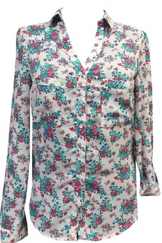 Camasa Tally Weijl, cu imprimeu floral, Alb, M Camasa Tally Weijl, cu imprimeu floral, Alb, M