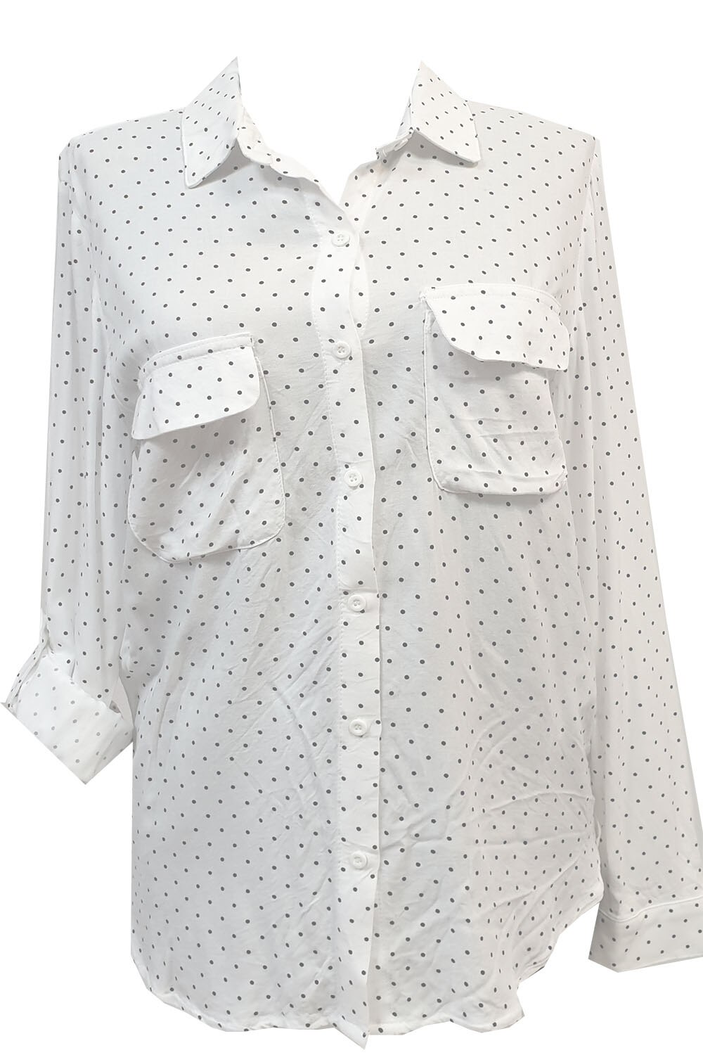 Camasa Tally Weijl,alb cu buline negre,S