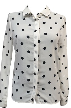 Camasa Tally Weijl,alb cu buline negre,2XS Camasa Tally Weijl,alb cu buline negre,2XS