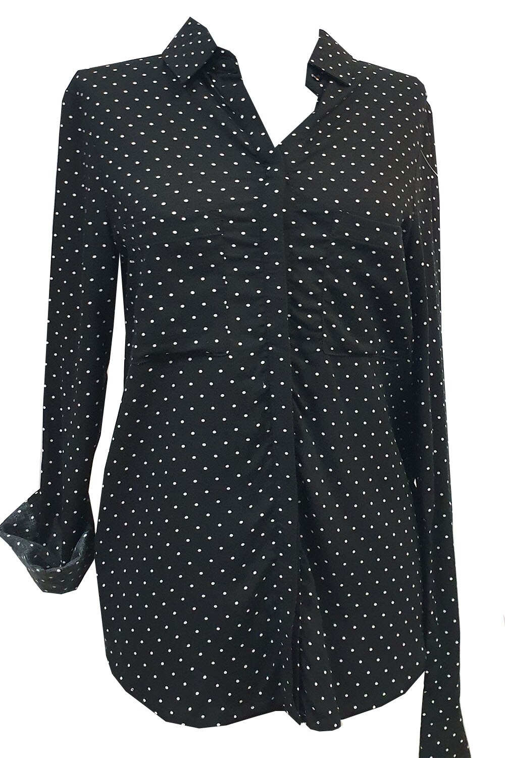 Camasa Tally Weijl,negru cu buline albe,M