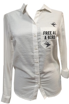 Camasa Tally Weijl,alb cu imprimeu grafic si animal print,2XS Camasa Tally Weijl,alb cu imprimeu grafic si animal print,2XS