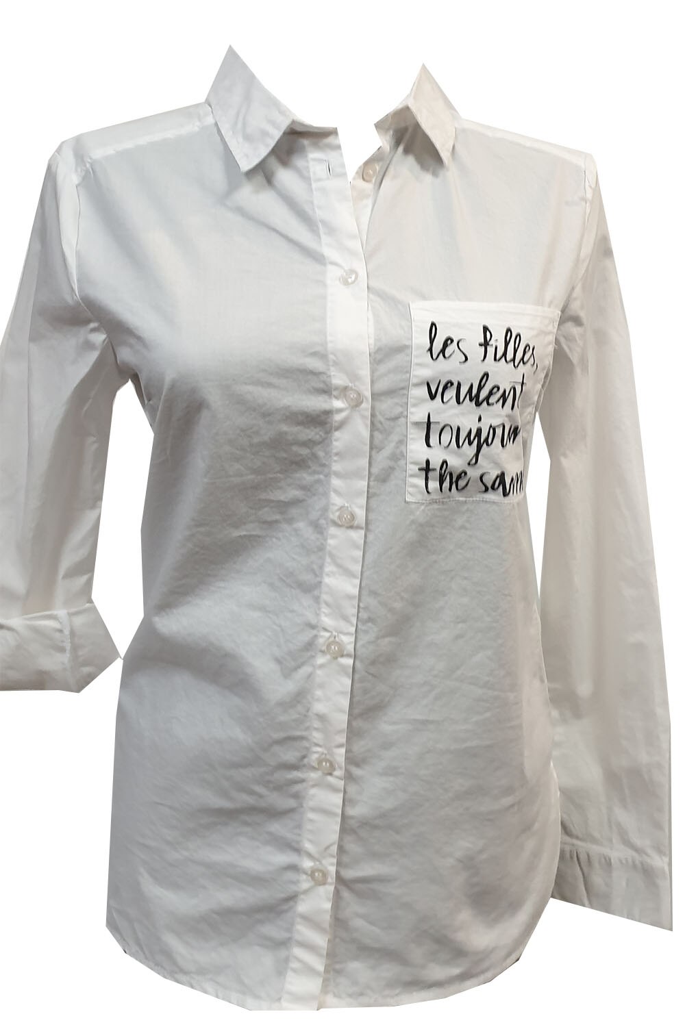 Camasa Tally Weijl,alb cu imprimeu grafic si floral,2XS