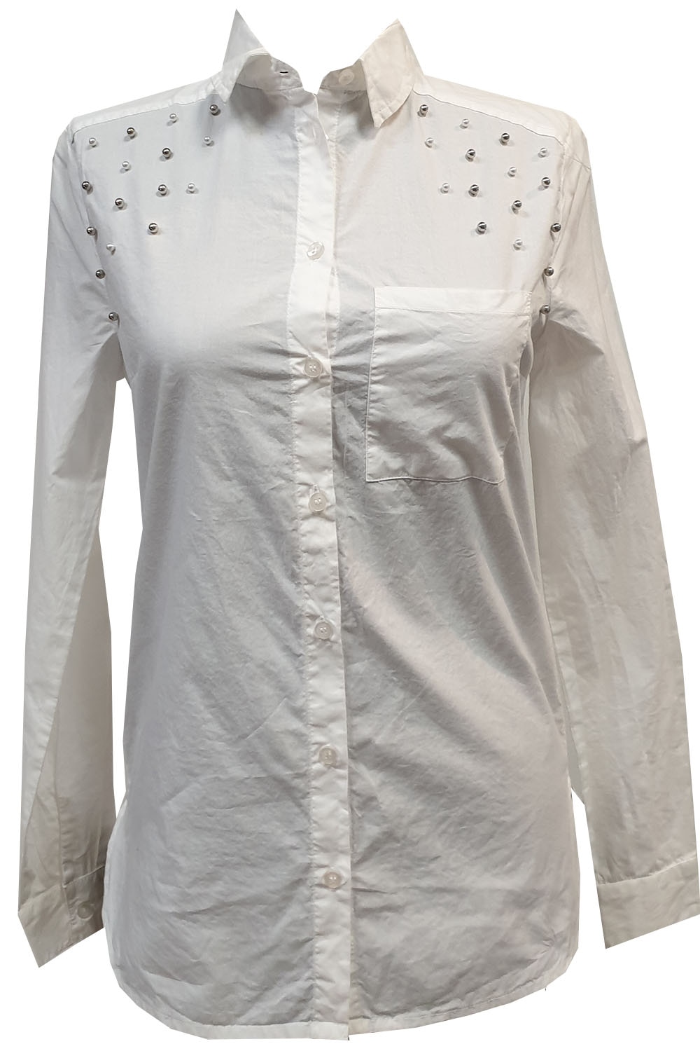 Camasa Tally Weijl, alb cu aplicatii de margele, 2XS