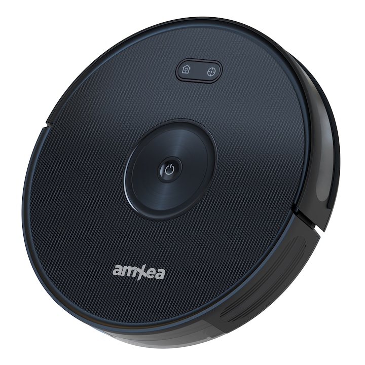amXea D925-B robotporszívó Fekete, Wi-Fi app, optikai és giroszkópos navigáció, smart memory, multi-felületek, extra teljesítmény a szőnyegekhez funkció, nedves és száraz tisztítás, központi kefe