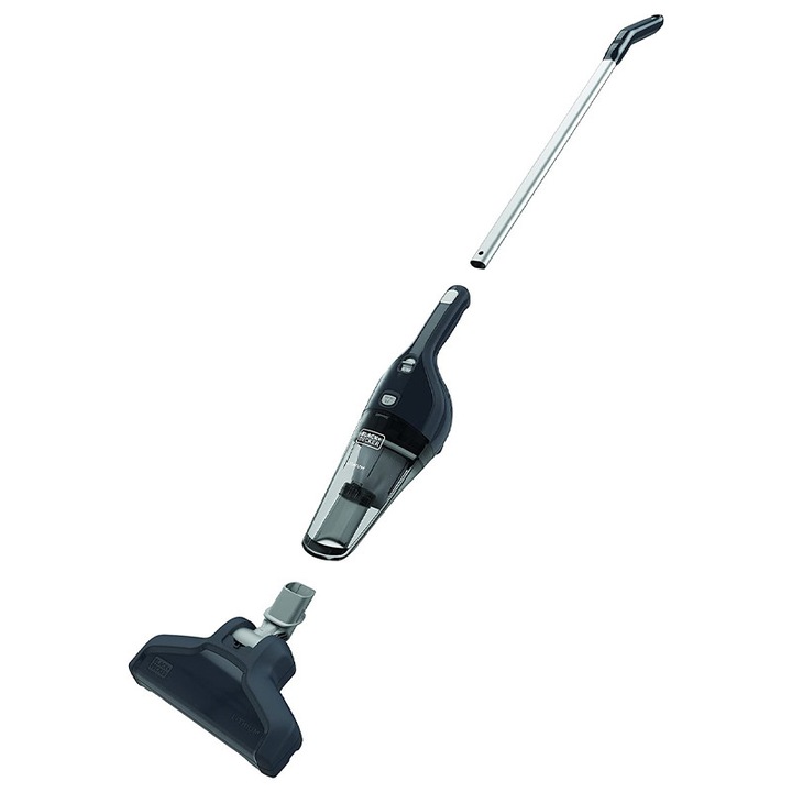 Black+Decker Aspirator de mana fara fir 4 in 1 Dustbuster NSVA315J (10,8 V, aspirator fara fir, inclusiv extensie de podea, duza de podea si statie de incarcare/suport de perete)