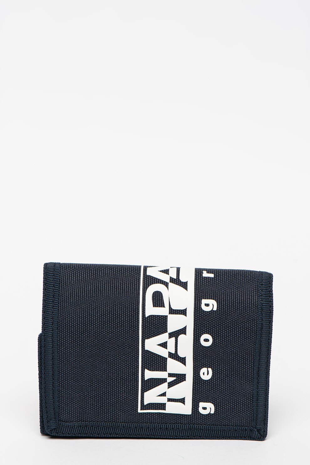 Napapijri, Portofel cu logo si velcro Happy, Bleumarin inchis