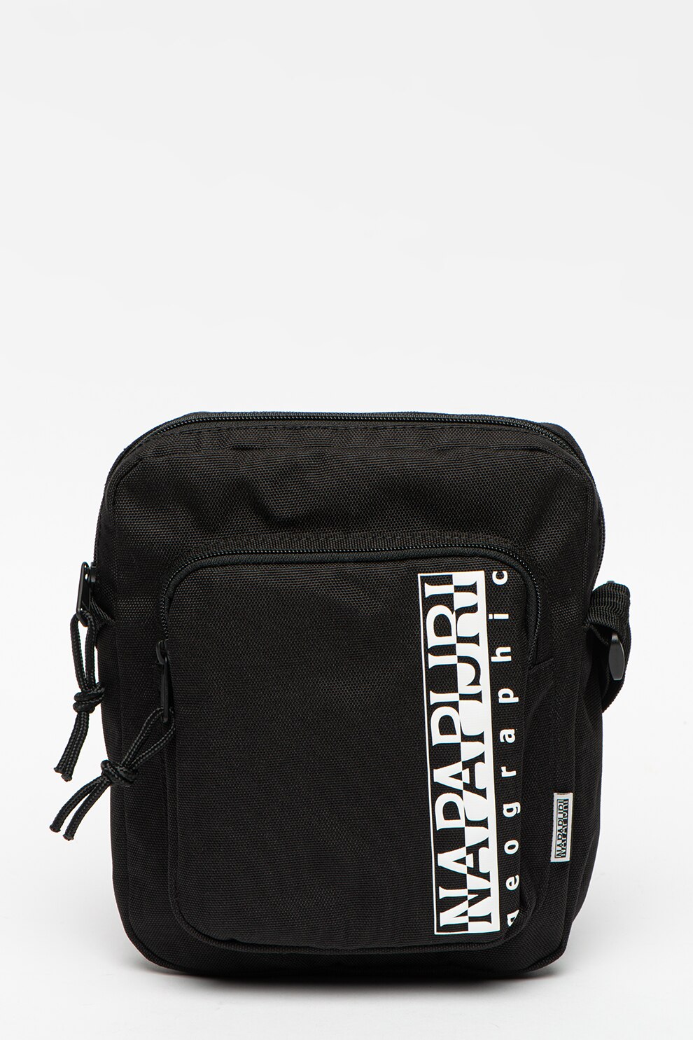 Napapijri, Geanta crossbody unisex cu imprimeu logo Happy, Negru