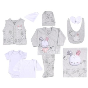 Set Hainute 10 Piese Pentru Bebe 0 3 Luni Roz Gri Emag Ro