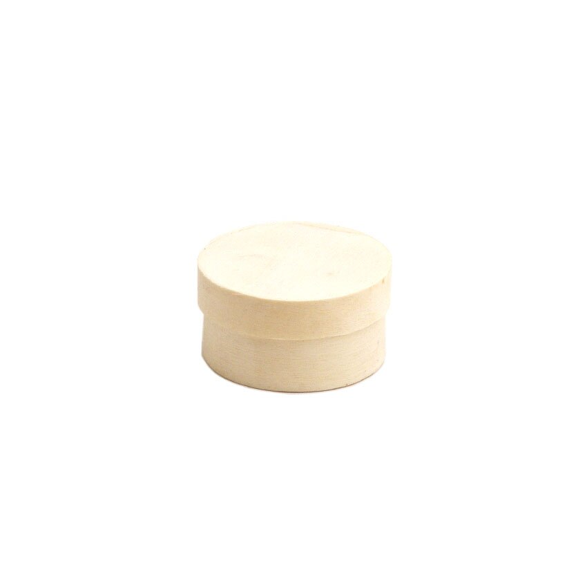 Cutiuta rotunda din furnir, 4.5 x 2.5 cm