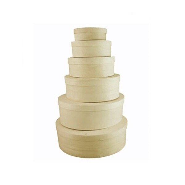 Set 6 cutii ovale din furnir, W6004