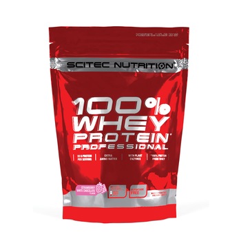 Pudra energizanta Scitec 100% Whey Protein Professional Capsuni Cu Ciocolata Alba 0.500 Kg Pudra energizanta Scitec 100% Whey Protein Professional Capsuni Cu Ciocolata Alba 0.500 Kg