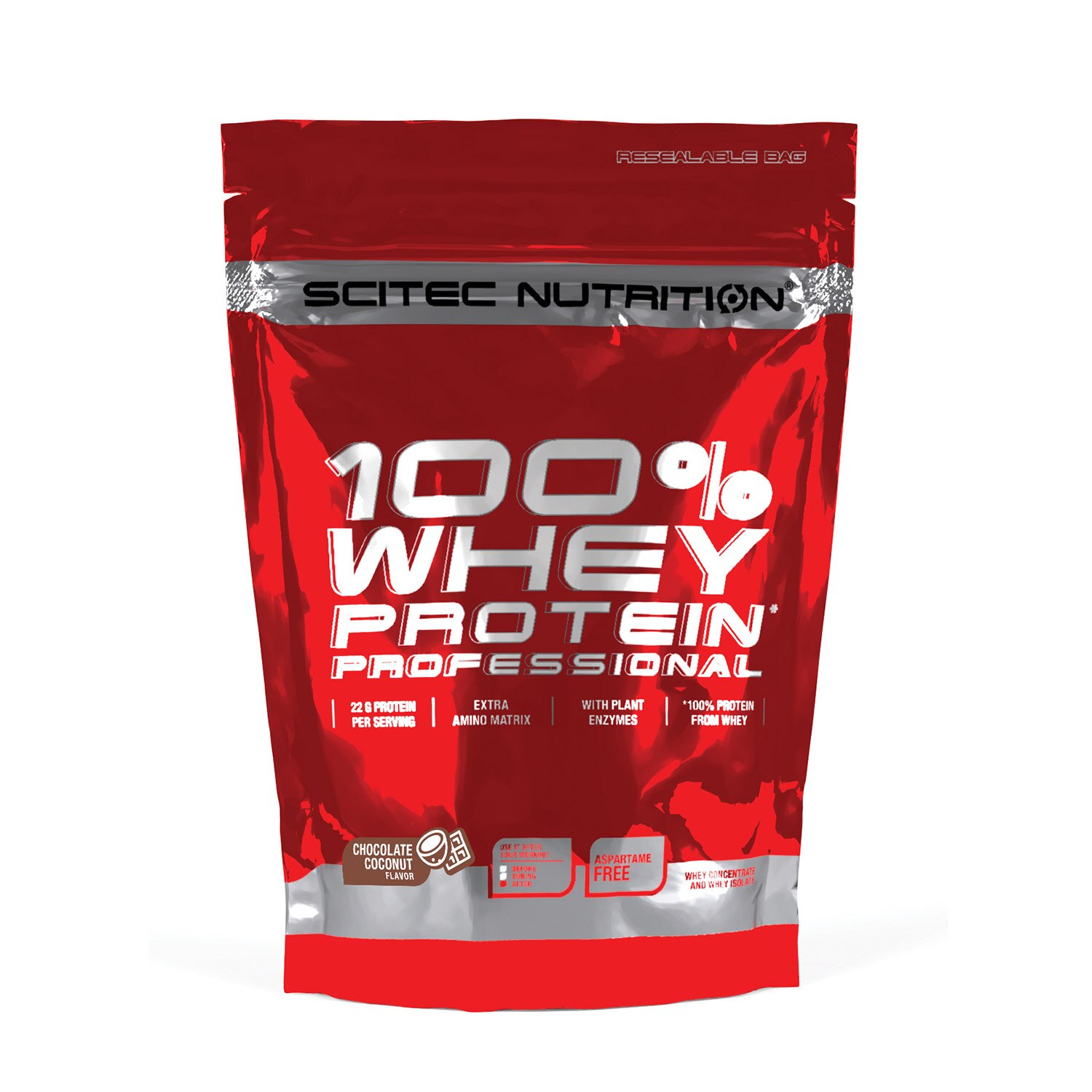 Pudra energizanta Scitec 100% Whey Protein Professional Ciocolata Si Nuca De Cocos 0.500 Kg