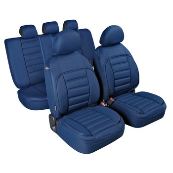 Huse scaun De-Luxe Sport Edition jacquard high-quality 9buc - Albastru Huse scaun De-Luxe Sport Edition jacquard high-quality 9buc - Albastru