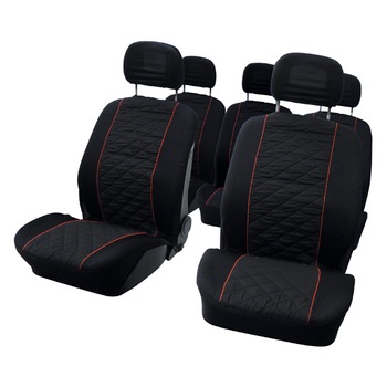 Huse scaun MPV Carpoint 10buc - Negru/Rosu Huse scaun MPV Carpoint 10buc - Negru/Rosu