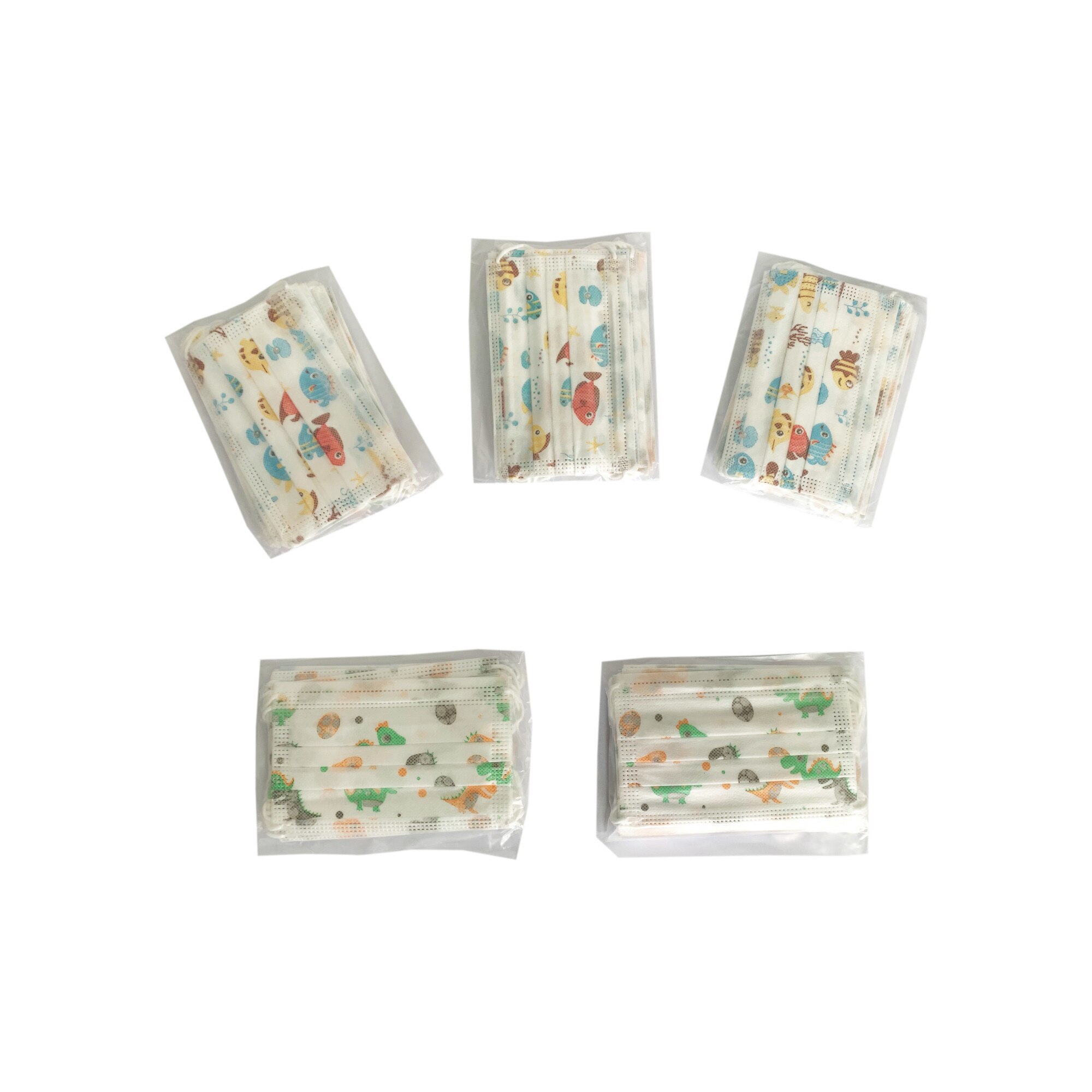 Set 50 bucati Masti faciale pentru copii, 5 x 10 buc ambalate, de unica folosinta, nesterile