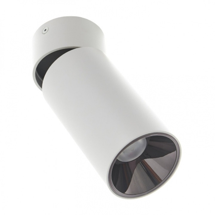 Spot LED 12W/ora, 1368lm - 50 000 ore, 4000K lumina naturala, orientabil aplicat, LED Market®, M1819A, Corp Alb, clasa energetica E