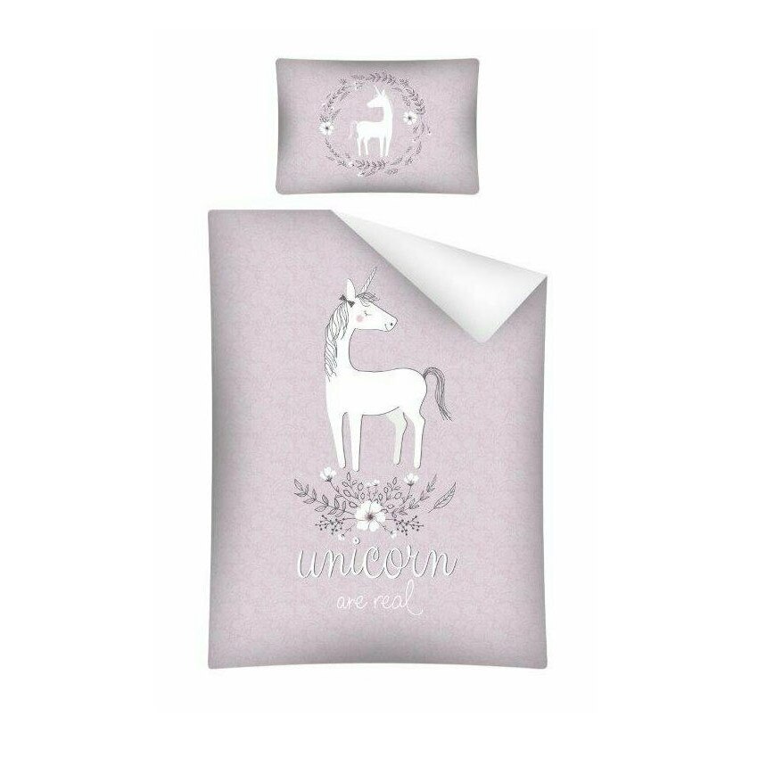 Lenjerie pat, bambus, Unicorn, 100x135
