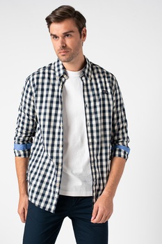 Napapijri, Camasa in carouri cu maneci lungi Gelin, Bleumarin/Alb, XL Napapijri, Camasa in carouri cu maneci lungi Gelin, Bleumarin/Alb, XL