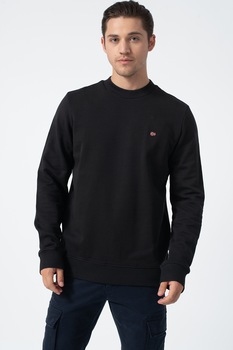 Napapijri, Bluza sport cu decolteu la baza gatului Balis, Negru stins Napapijri, Bluza sport cu decolteu la baza gatului Balis, Negru stins