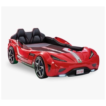 Pat pentru copii cu lumini si sunete , Gts Red, 50x 124 x200 cm Pat pentru copii cu lumini si sunete , Gts Red, 50x 124 x200 cm