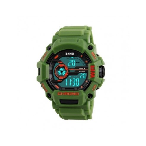 Ceas sport-casual pentru barbati Skmei 1233, curea din silicon, verde