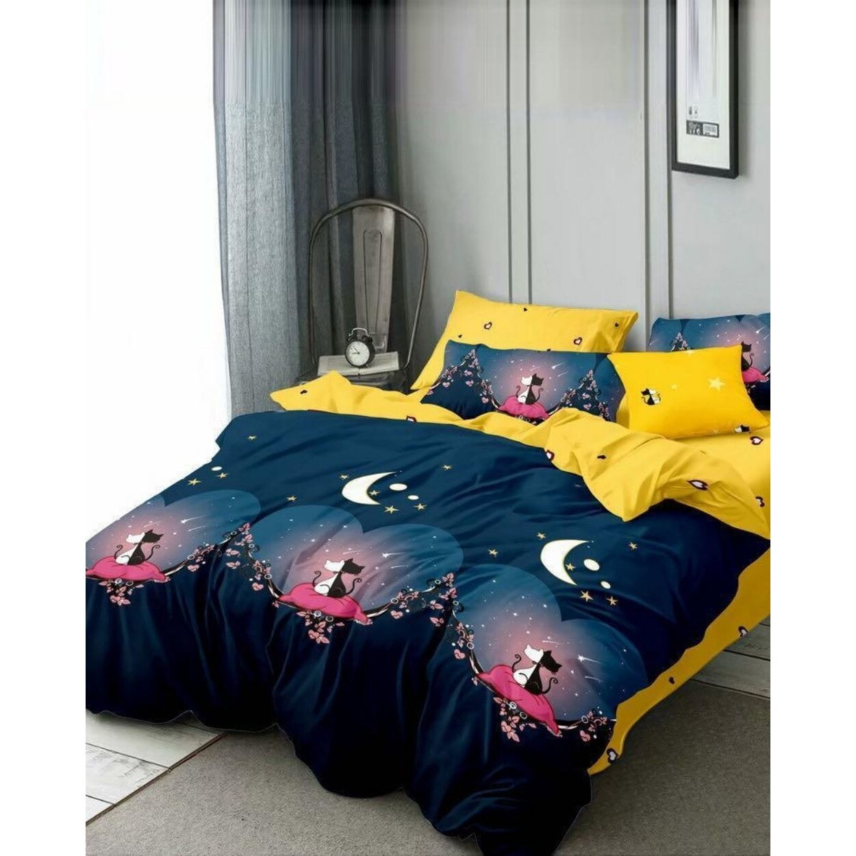 Set Lenjerie Bumbac Satinat 2 Fete - 4 Piese - Soulmates