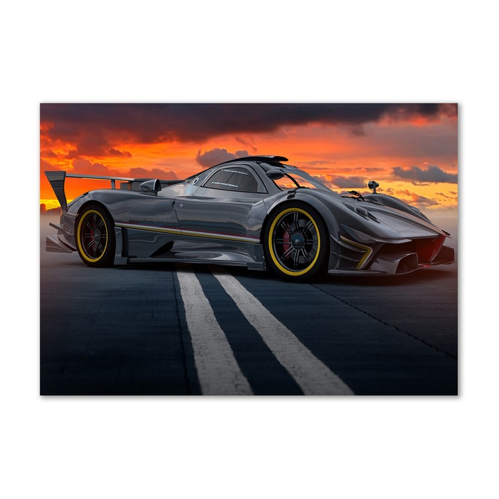 Tablou pe sticla. 100x70cm. Imagine imprimata sticla. Decorarea peretilor "Cal de curse”