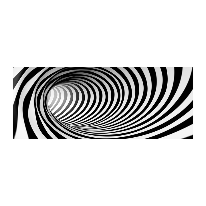 Panou de bucatarie, din sticla, 125x50 cm "Tunel 3D”