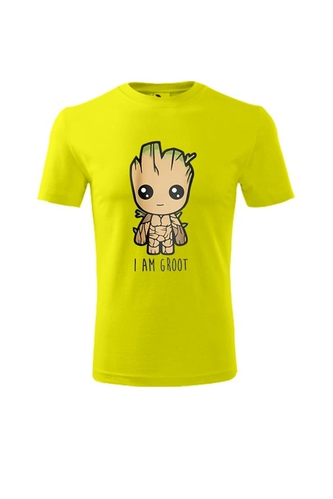 Tricou personalizat, I am Groot, barbati, bumbac, galben, L EU