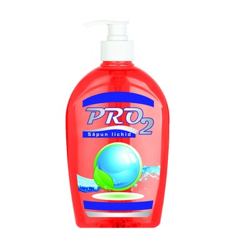 Sapun lichid, PRO2, pentru maini, cu pompa, Roz, 500 ml Sapun lichid, PRO2, pentru maini, cu pompa, Roz, 500 ml