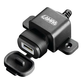 Incarcator motocicleta USB-Fix Omega fixare cu suruburi 12/24V - 2400mA Incarcator motocicleta USB-Fix Omega fixare cu suruburi 12/24V - 2400mA