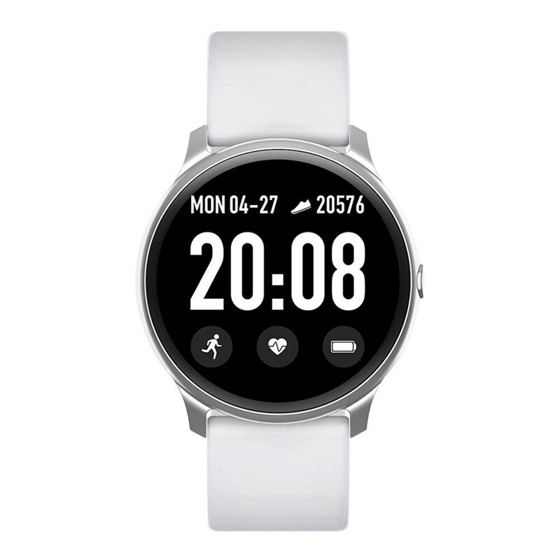 Smartwatch Kingwear KW19, Kingwear, IPS OLED, Impermeabil, Pedometru, Distanta parcursa, Alb