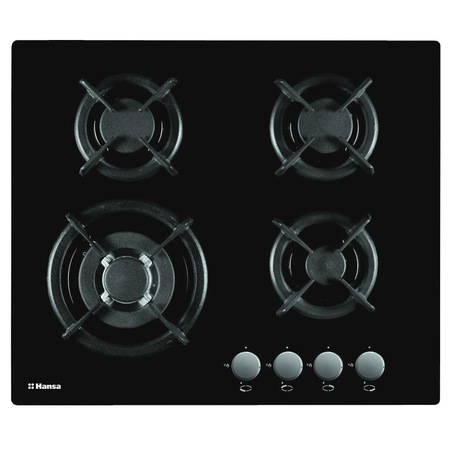 Plita incorporabila Hansa BHKS63175, 4 arzatoare, Gaz, Aprindere electrica, 60 cm, negru