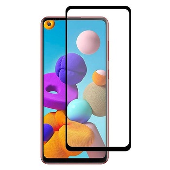 Folie de sticla Full Glue pentru Samsung Galaxy A21s, margini negre Folie de sticla Full Glue pentru Samsung Galaxy A21s, margini negre