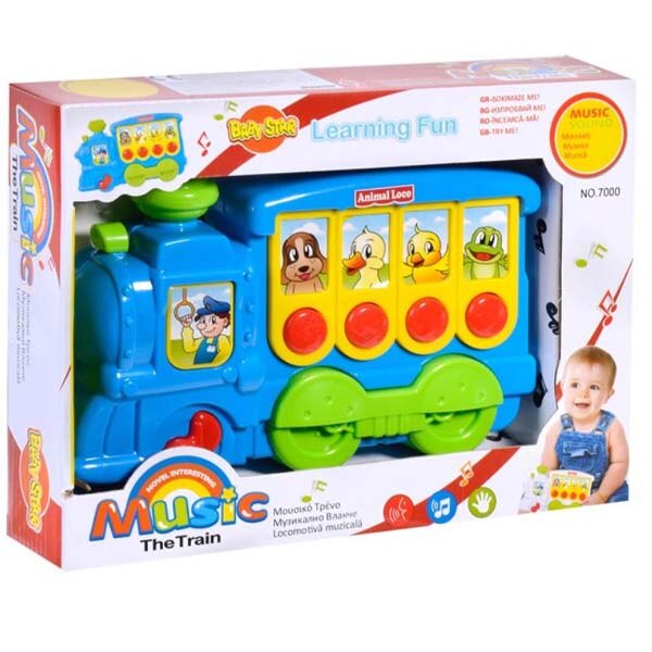 Tren interactiv Baby Star, Cu sunet, 12 luni+, Multicolor