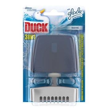 Odorizant toaleta aparat cu lichid 3in1 Marin 55ml Duck, cu parfum Glade Odorizant toaleta aparat cu lichid 3in1 Marin 55ml Duck, cu parfum Glade