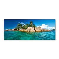 Panou de bucatarie, din sticla, 125x50 cm "Insula tropicala”