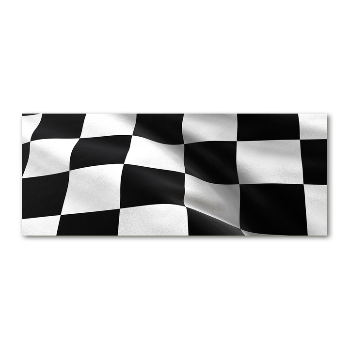 Panou de bucatarie, din sticla, 125x50 cm "Finish flag”