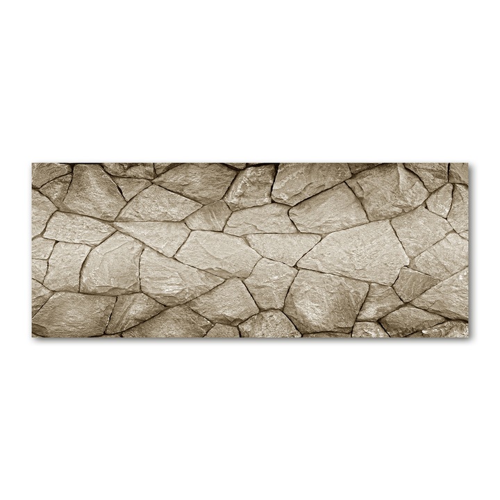 Panou de bucatarie, din sticla, 125x50 cm "Perete de piatra”