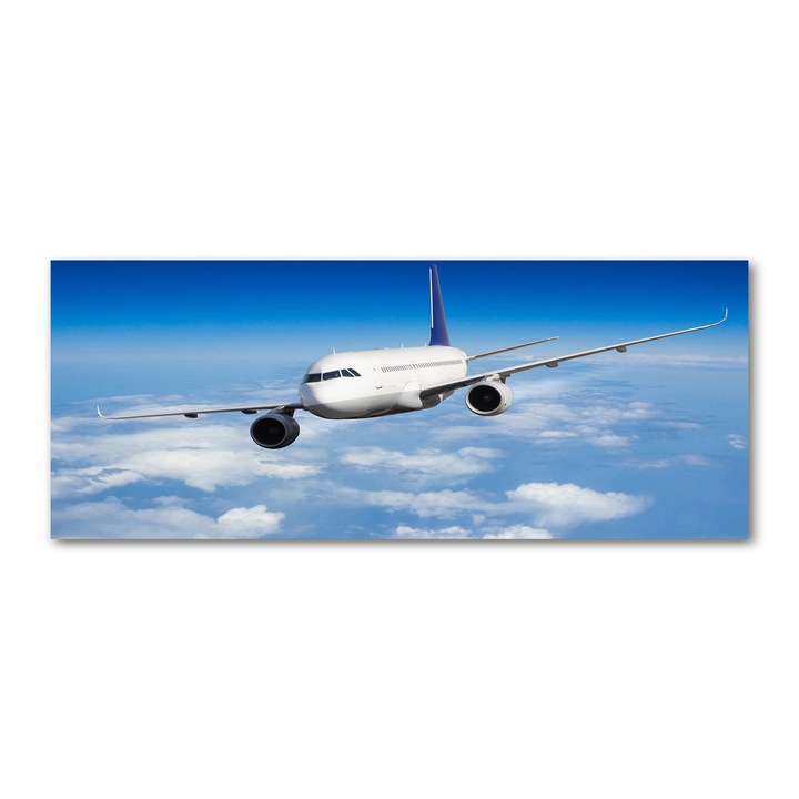 Panou de bucatarie, din sticla, 125x50 cm "Avion in aer”