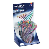 Set 60 de Pixuri PENSAN My Tech Color, Mine Diferite Culori, Varf 0.7 mm, Corp din Plastic Transparent
