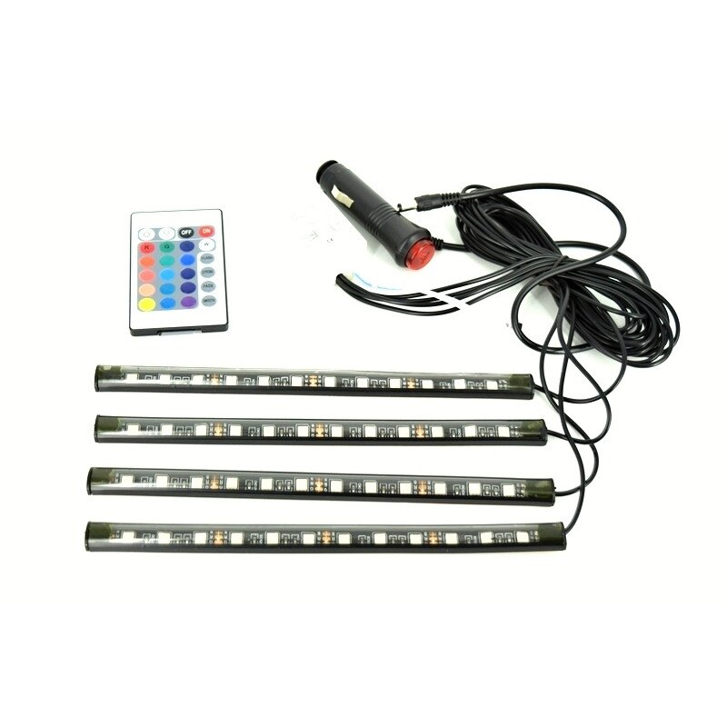 Kit interior LED 12 SMD RGB cu telecomanda - 22cm - eMAG.ro